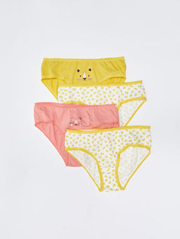 Bask?l? Pamuklu K?z ?ocuk K?lot 4l?