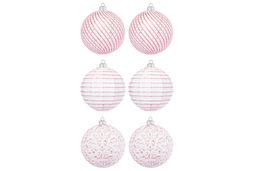 Набор 6 новогодних шаров 9,5*9,5 см Винтаж розовый с эффектом старины - Elan gallery фото 4