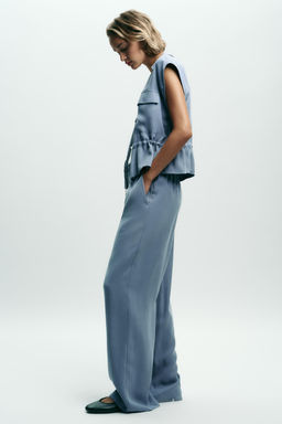 SOFT-TOUCH WIDE-LEG TROUSERS - Zara фото 10