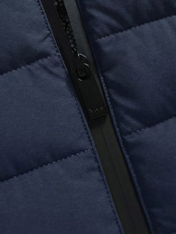 Куртка мужская гибридная стёганая с капюшоном с графеновой подкладкой синего цвета 9627_1S