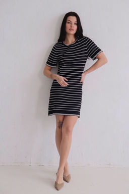 Платье вязаное чёрное в полоску - Martichelli фото 7