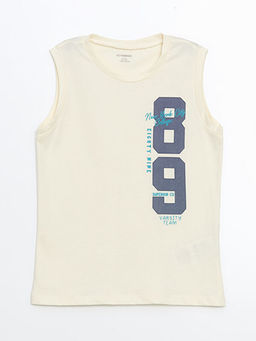 Bisiklet Yaka Bask?l? Erkek ?ocuk Atlet