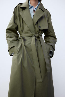 LONG DOUBLE-BREASTED TRENCH COAT WITH BELT - Zara фото 10