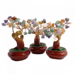 Дерево счастья с различными камнями - символ обретения всех благ 11см