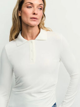 Лонгслив поло из вискозы / Zarina  фото 3