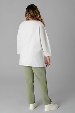 Арт. 2376 Костюм с брюками женский 52-60 (5 шт) Цвет:молочный, полынь - Калинка фото 4