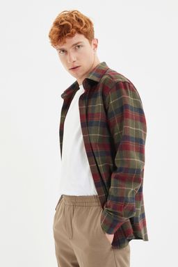 TRENDYOL MAN Haki Regular Fit K?sl?k Kareli Ekose Oduncu Gomlek TMNAW21GO0024 - Trendyolmilla фото 2