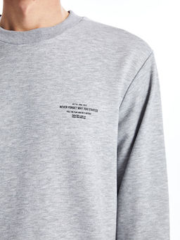 Bisiklet Yaka Uzun Kollu Erkek Sweatshirt