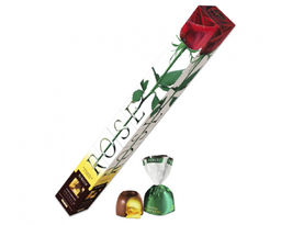 105 г Ананас в шампанском РОЗА шоколад конфеты вес 105 г*12 шт (Династия)