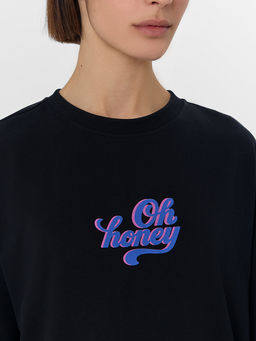 Футболка женская оверсайз черная