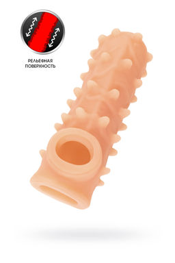 Насадка реалистичная KOKOS NUDE SLEEVE с дополнительной стимуляцией, TPE, телесная, 12 см