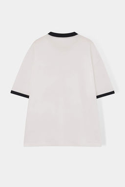 Buyuk Beden Siyah Oversize/Genis Kesim Kontrast Detayl? %100 Pamuklu T-shirt TMNSS24BF00033 - Trendyolmilla фото 11