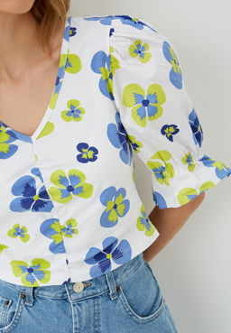 Укороченная блузка с цветочным принтом - Incity фото 5