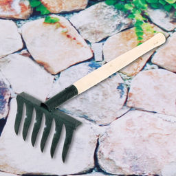 Цена за 5 шт. Грабли витые 6 зубьев металлические с деревянной ручкой