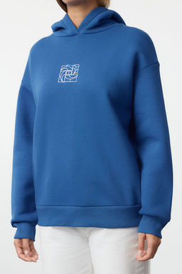 Saks Oversize/Genis Kal?p Nak?sl? Kal?n Ici Polarl? Orme Sweatshirt TWOAW25SW00070