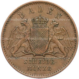 Монета 1/2 крейцера 1866 года Баден