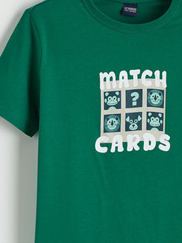 Bisiklet Yaka Bask?l? Erkek ?ocuk Ti??rt