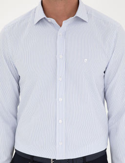 A__k Mavi Slim Fit Uzun Kollu G_mlek