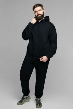 Арт. 69104 Костюм с брюками мужской с начесом 50-56 (4 шт) Цвет:Чёрный