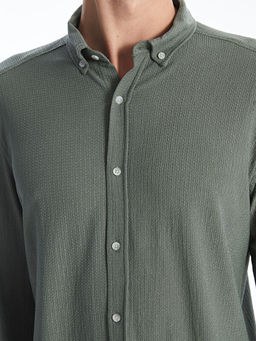 Regular Fit Uzun Kollu Erkek Dokulu G?mlek