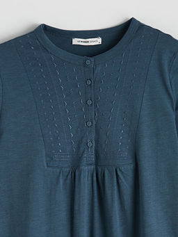 Bisiklet Yaka Nak??l? Bluz