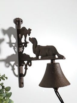 Колокол сувенирный чугун "Такса и кот" 28х25х10,5 см