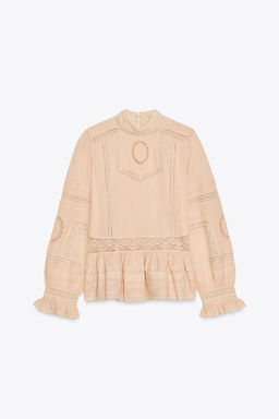 ZW COLLECTION EMBROIDERED ROMANTIC SHIRT - Zara фото 7