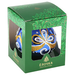 Елочная игрушка шар стеклянная Флер д8,5см, цвета микс, ручная художественная роспись, подарочная упаковка (Россия) - Домашняя мода фото 6