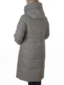 8321 GRAY/GREEN Пальто зимнее женское (200 гр. холлофайбер)