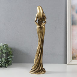 Фигурка полистоун «Девушка в тоге», под бронзу, 11×9×41 см