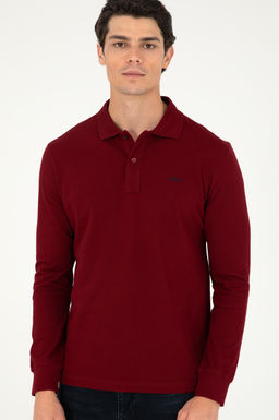 Мужской бордово-красный базовый свитшот - U.s. polo assn фото 3