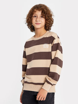 Джемпер для мальчиков в коричнево-бежевую полоску