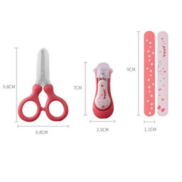 Детский маникюрный набор (ножницы, книпсер, пилочки), цвет красный
