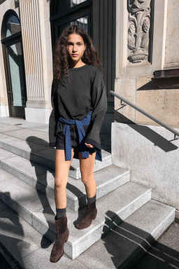 OVERSIZED LONG SLEEVE T-SHIRT - Zara фото 4