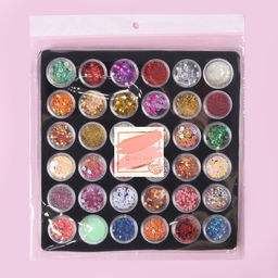 Набор для декора, в пластиковом органайзере, 36 баночек, разноцветные - Qf фото 3