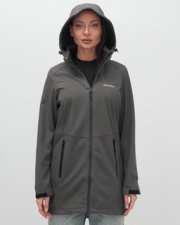 Парка спортивная женская с капюшоном softshell темно-серого цвета 9568TC - Mtforce фото 9