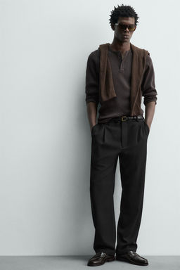 WOOL BLEND PLEATED TROUSERS - Zara фото 6