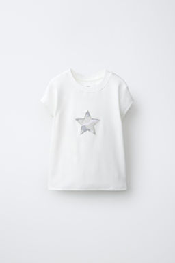 CAMISETA PARCHE CAMUFLAJE / Blanco roto - Zara фото 3