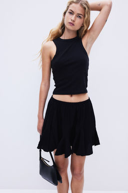 Minifalda de crepe con nesgas - H&m фото 3