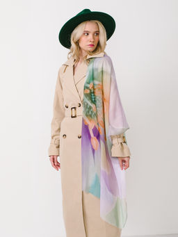 Большой, мягкий, тонкий и очень нежный двусторонний палантин с рисунком в стиле арт-деко - Tantino фото 5