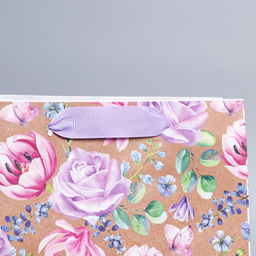 Цена за 3 шт. Пакет подарочный крафтовый, упаковка, 8 марта, MS 23?18?10 см