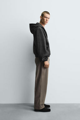 HOODED LEATHER EFFECT JACKET - Zara фото 4