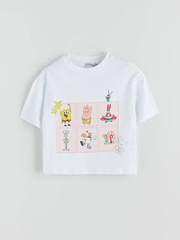 Bisiklet Yaka S?nger Bob Bask?l? K?z ?ocuk Ti??rt