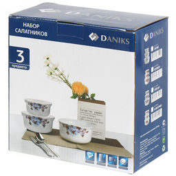 АНЖЕЛИКА Набор салатников 3пр (19см; 16см;14см) пласт.крышки BY14HDW-3-T36 DANIKS (393240)  фото 6