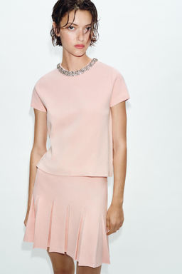 PLEATED KNIT MINI SKIRT - Zara фото 5