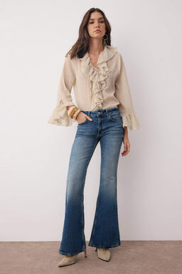 Mavi Dikis Detayl? Dusuk Bel Flare Jeans TWOAW26JE00043