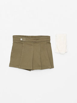 Beli Lastikli K?z Bebek ?ort Etek ve K?lotlu ?orap 2li Tak?m