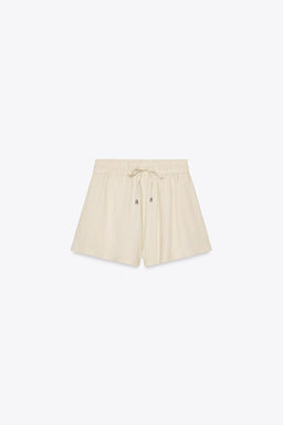LINEN BLEND BOXER BERMUDA SHORTS - Zara фото 6