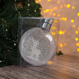 Ёлочный шар Снежный лес, 1 LED, от батареек, свечение белое - Luazon lighting фото 4