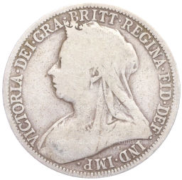 Монета 1 флорин (2 шиллинга) 1899 года Великобритания